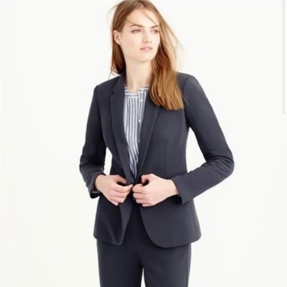 J. Crew Single‎ Button Blazer Jacket in Bonded Crepe